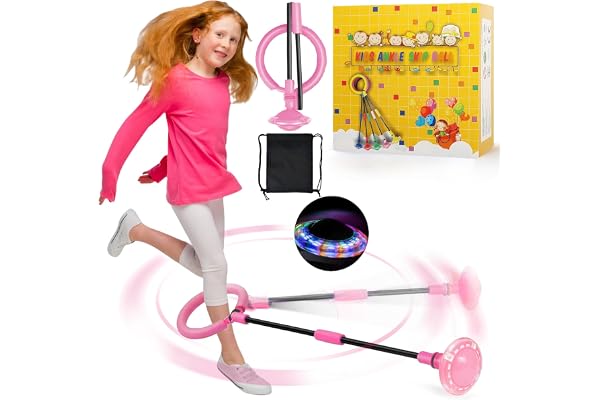 Chimoo Anneau de saut d'obstacle clignotant - Ballon de saut pliable - Roue lumineuse violette - Pour filles de 6 à 10 ans