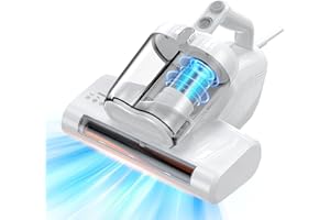 ‎JPHYLL JPHYLL Milbensauger für Matratzen Milbenstaubsauger mit 253.7nm UV-C Licht 16Kpa Absaugung HEPA Filter Heißer Wind Funktion 40000 RPM/Min Bürstenrolle Bett-Staubsauger Entfernt Allergene 600W Weiß
