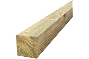 PREMIER GARDEN SUPPLIES Pressure-Treated Square wooden post Gate or Fence posts garden timber wood 6ft 1.8m x 75mm x 75mm, Timber Fencing Post 3" x 3" fence posts, 6ft (180cm) Wooden Post