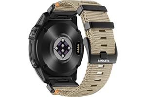 ‎BANDLETIC Bandletic Kompatibel mit Garmin Fenix 8 47mm/7/6/5 Armband Quick Fit Robustes Nylonarmband für Fenix 7 Pro/6 Pro/5 Plus/Instinct 3 E 45mm/Forerunner965/955/945 /Approach S70/S62/S60