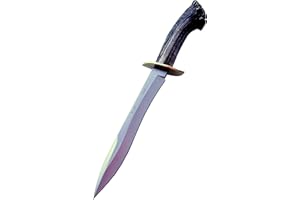 ELECTROPOLIS Cuchillo de Caza Muela Chevreuil CHEVREUIL-22S, puño de 11,5 cm de asta de Ciervo con Roseta y latón + Tarjeta Multiusos de Regalo