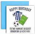 Huxters Football Cards for Brighton & Hove Albion Fans – Happy Birthday Card for Dad, Husband, Grandad, Brother, Son – Men Birthday Card for him - Football Illustrations 14.8cm (Brighton & Hove)