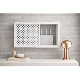 EyluX Modern Dekoratif Duvara Asılabilir Sigorta ve Modem Saklama Kutusu, Ahşap, Beyaz, 25x35 cm, Derinlik 10 cm