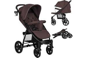 Lionelo Annet Plus Buggy 0–4 år upp till 22 kg – Hopfällbar Barnvagn | Punkteringsfria EVA-hjul med Fjädring, Fullt Liggläge, XXL-sufflett, 5-punktsbä , Myggnät, Fotskydd, Mugghållare, Stor Korg