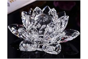 Value for Money Products Crystal Lotus Flower Bouquet Large Size Craft Home Decoration Birthday Wedding Gift Crystal Glass White