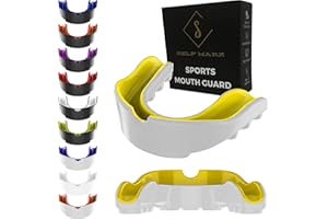 S SELF MARK Mouth Guard Gum Shield – Professional Mouth Guard for Contact Sports, Rugby, Martial Arts, Karate, Rugby, MMA, Boxing, Hockey, Football Flexible for Youth & Adult