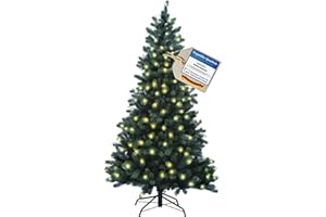 XENOTEC Premium Weihnachtsbaum 180cm – helles Licht – künstlicher Weihnachtsbaum – mit 222 LEDs – unechter Tannenbaum - PE-Weihnachtsbaum