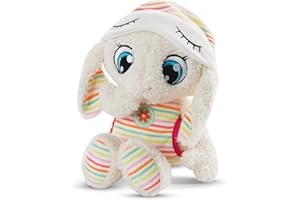 Nici 48290 Jolala Sleepycaps Sleepyheads 22cm-Cuddly Striped Pyjamas-Fluffy Soft Toy to Help Girls, Boys & Babies Fall Asleep-Plush Sheep Sleeping Aid