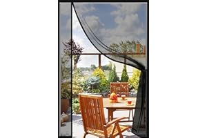 DIKER Magnet Fliegengitter Balkontür, Fliegenvorhang Tür 100×200cm Katzenkrallen Sicher, Magnetvorhang Insektenschutz, Balkon Magnetisch Fliegengittertüren Ohne Bohren, Fliegenschutz Terrassentür