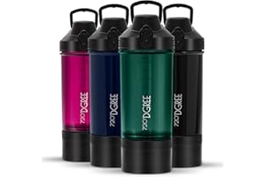 720°DGREE Shaker Fitness uberShaker 550ml - Premium Shaker à protéines avec compartiment à poudre, sphère – Anti-fuite, Sans-BPA – Pour boissons crémeuses protéines, gym, entraînement, nutrition