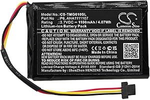 TECHTEK Batterie 1100mAh Compatible avec [Tomtom] pour 4FA60, pour Go 610, pour Go 620, pour Essential, pour Navigator 6 remplace AHA1111107, P6 FBA