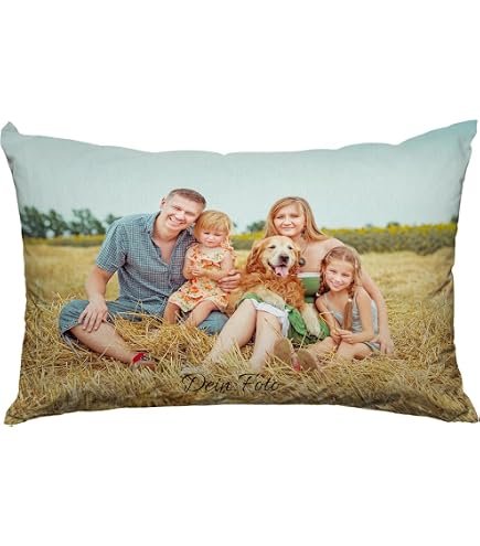 Mnsruu Foto-Kissenbezug 40x60 Cm – Personalisierbar, Mit Eigenem Bild, Reißverschluss