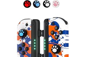 FOIRCEADAL Joystick Pad Controller for S-witch Replacement,Left & Right Controllers WithTurbo/Dual Vibration/Gyro/Wake-up function/Thumb Grips Gamepad