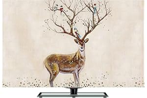 NAKAN Schutzhülle TV-Abdeckung 22-80 Zoll Rustikaler Stil Hirschmuster TV-Displayschutz für LED, LCD, OLED-Flachbildschirm, Hülle Bezug für Fernsehen(Size:40-43in,Color:1)