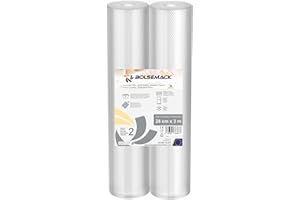 BOLSEMACK Rotolo goffrato sottovuoto (28 cm x 3 metri) per tutti i tipi di confezionatrice domestica, Foodsaver, Lacor, Caso, Silvercrest, ecc.