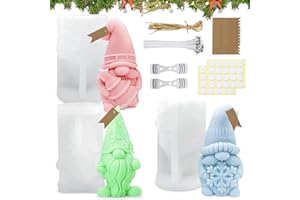 CPKONUUIP 3 Stück Silikonform Weihnachten Wichtel, Silikonformen Gießformen, Silikon Gießform Wichtel Weihnachten, 3D Wichtel Silikonform, Kerzenformen zum Gießen, für die Kerzenherstellung Candle DIY