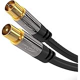 KabelDirekt antennekabel - 20 m - (doorlop. afscherming, 75 Ohm, coax stekker > coax contrastekker, premium coax kabel, tv, H