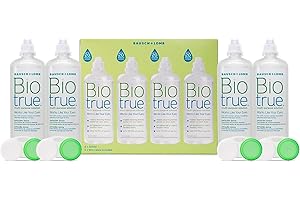 Biotrue Multi-Purpose Contact Lens Solution, 4 x 300 ml - Cushions and Rehydrates Soft Contact Lenses for Comfortable Wear - Condition, Clean, Remove Protein, Disinfect and Rinse - Includes Lens Case