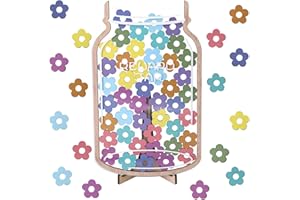 KUNAXKU Système de Récompense pour Enfants avec 30 Étoiles, Bocal en Bois pour Étoiles pour la Classe et la Maison,Bocal de Motivation pour Bon Comportement à l'École et en Famille, Bocal de Recompense Enfant