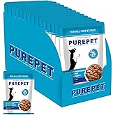 Purepet Wet Gravy Chunks Dog Food Pack of 15 (15 x 70g) 1050g | Chicken and Vegetable Flavour | Immune Support | Oral Health 