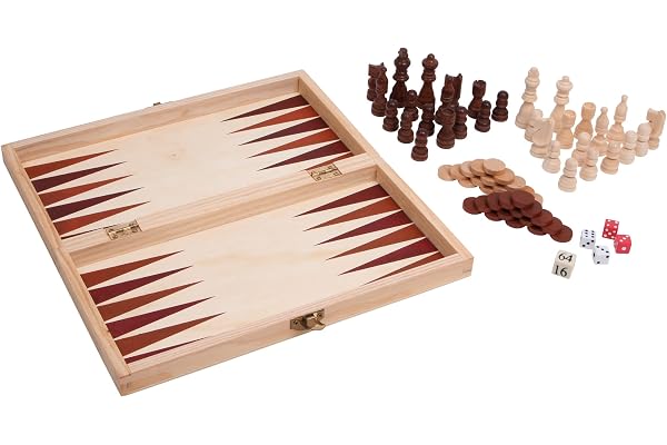 Small Foot Company - 3453 - Malette De Jeux - Assortiment De Jeux X, Marron, Rouge, Couleur Bois