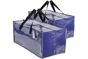 ZIZINET Moving Bags, Heavy Duty Moving Bags with Carrying Handles and Tag Pocket, Moving Supplies for Space Saving, for moving, Storage, Camping and Travel Waterproof Storage Bags (BL 2PCS)