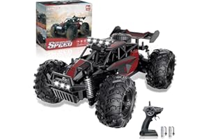 Carox Ferngesteuertes Auto,2.4 GHz 25 km/h RC Auto,1:18 Off Road Monstertruck mit Scheinwerfer und Fahrgestellbeleuchtung Crawler Truck Spielzeug