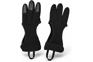 LUFFLOK 2 st Tir Shooting Gloves Handskar Bågskytte, Archery Gove Förstärkta Fingrar Skyddshandskar, Justerbar Skyddshandske för Vuxenbåge, Jakt och Träningstillbehör