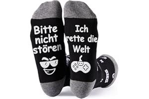 HUETIDE Geschenke Für Männer Lustige Socken Herren Mit Sprüchen,Weihnachtsgeschenke Weihnachten Geburtstag Vatertag Personalisierte Geschenke Für Zocker Papa Freund Bruder Teenager Jungs