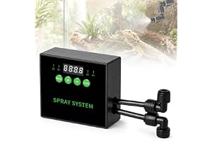 Bevattningsanläggning terrarium med timer: Intelligent luftfuktare terrarium inkl. 360° spraymunstycken och vattenfilter, vin