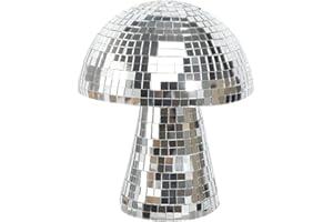 BELIHOME Pilz Disco Kugel, Spiegel Pilz Disco Kugel, Silber Reflektor Glitzer Disco Kugel Disco Spiegel Glitzer Kugel Spiegel Disco Kugel Dekoration für Zuhause Partyzubehör 12 * 14cm