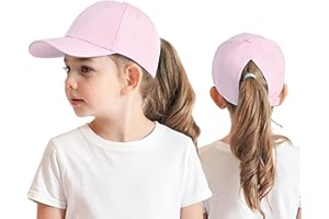 GENDEDA 3-8 Years Children's Baseball Cap with Ponytail for Girls Boys Golf Visor Hat Baseball Cap Sun Visor Hat UV Protection Peaked Cap Summer Hat Junior Summer Hat Tennis Cap Sun Hat Visor UPF 50+