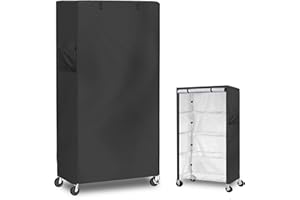 Dalema Wasserdichte Regalabdeckung, strapazierfähig, staubdicht, Abdeckung für Aufbewahrungsregale, Regal-Schutzhülle mit Reißverschluss. (schwarz, passend für 91.4x61x182.9 cm)