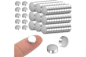 HIKPACKER 100 Piezas Imanes Potentes de Neodimio, 8 mm x 3 mm, Pequeños Redondos Mini para Refrigerador, Nevera de Cilindro, Oficina, Pizarra Blanca