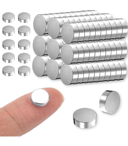 Brudazon | Set Di 60 Mini Magneti Dischi Da 8x1mm + 9x1mm + 10x1mm | Grado Magnetico N52 - Magneti In Neodimio Ultra Potenti | Magneti Per Modellismo | Piccoli Ed Extra Potenti