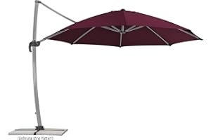Schneider Sonnenschirm Rhodos Rondo, bordeaux, 350 cm rund, 792-08, Gestell Aluminium, Bespannung Polyester, 22.4 kg