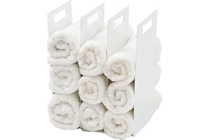 Yamazaki 4316 Tower Towel Organizers (Set of 2), White, Steel, 14.5 x 14.5 x 30 cm