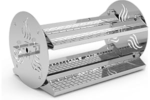 ONLY FIRE Onlyfire BRK-6026 BBQ stal nierdzewna, zestaw tac do grilla z sześciokątnym otworem na rożen, pasuje do każdego grilla