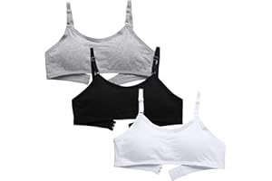 Bysion Reggiseno da Allenamento Senza Cuciture per Ragazze Cotone Adolescenti Bambine Sportivo Intimo con Fisso Torace Pastiglie e Spallacci Regolabili per 10-16 Anni