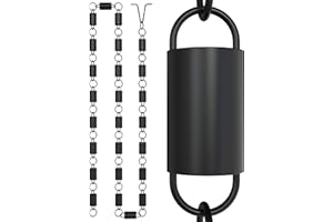 Rain Chains Direct Lien de Canal de 2,6 m de Long en Aluminium, revêtement en Poudre Noire, Remplacement Fonctionnel et décoratif pour gouttières