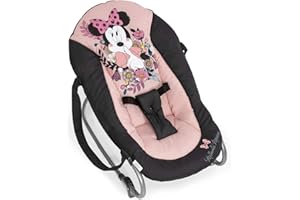 hauck Rocky, Disney Minnie Sweetheart - Baby Bouncer from Birth up to 9 kg with Fully Adjustable Backrest, Carry Handles, Lightweight and Compact, Lockable Bouncing Mode