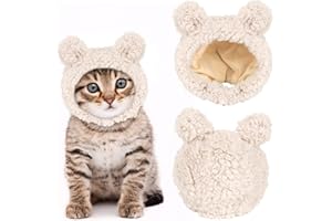 IHLOOTD Sombrero de Gato, Sombrero de Perro de Invierno Gorra Perro Pequeño para Gatos y Perros，Accesorio Disfraz (Blanco)