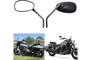 DREAMIZER Schwarz Motorrad Lenker Spiegel, M8 M10 Rückspiegel moto mit Packung Schraube für Scooter Street Bike Cruiser Chopper Sport Bike ATV.