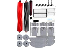‎IROBACC iRobacc 30PCS Zubehör für Roborock S8 MaxV Ultra/S8 Max Ultra Staubsauger,2 Hauptbürsten,4 HEPA-Filter,4 Mopps,4 Seite Mopps,6 Staubbeutel,6 Seitenbürsten,1 selbstreinigende Bürste,1Schraubendreher