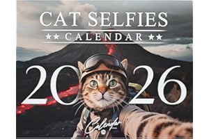 MOONLIGHT MILES Cat Calendar 2026, 12 Month Funny Calendar with Cat Selfies, Cute Animal Wall Calendar for Cat Lover Gifts, Fun Christmas Presents, Secret Santa Gifts for Women Men (Cat Selfies)