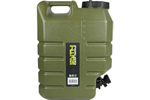 FAITH CARP TACKLE Faith Jerrycan avec robinet - Vert - Qualité alimentaire - Poignée - Robinet de vidange - Convient pour le camping et la pêche - Polyéthylène durable - Fiabilité pour les déplacements - Aventure avec