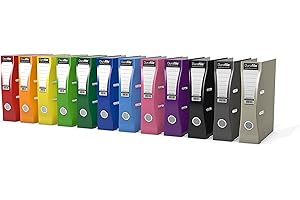 Durafile Lever Arch Files, Pack of 10 Folders Vibrant Assorted Colours, Heavy Duty Board Construction A4 Lever Arch File Organiser, Ideal Folders for Paperwork A4 for School, Home and The Office
