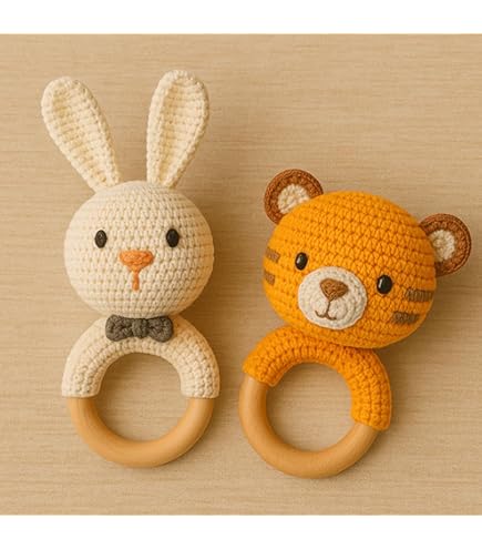 Ebba Blueberry Rattle & Crinkle Set - Baby Sensory Toys 4" Stuffed Animal