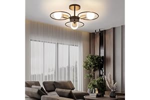 BRIMETI Lampadario Industriale Sputnik 3 Luci Lampadario Soffitto Moderno Plafoniera E27 Vintage Lampada da Soffitto, per Camera da letto, Soggiorno, Cucina, Corridoio Senza Lampadina (Oro Nero)