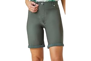 Roman Originals Stretch Shorts for Women UK Ladies Pull On Turned Hem Cut Off Bengaline Mom Boyfriend Boy Denim Casual Cropped Pants Capri Slim Fit Turn Up Summer Crops Mother